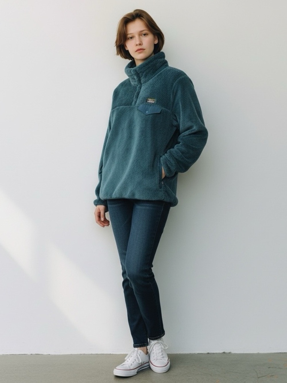 L.L.Bean Hi-Pile Fleece Pullover in a Teal